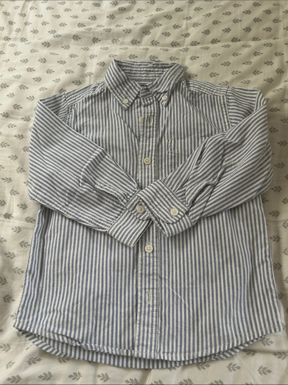 OshKosh B'gosh Blue and White Striped Button-Down Shirt